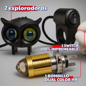 Kit Exploradoras Buho + Bombillo LED Dual color + Switch de lujo